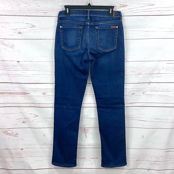 7 For All Mankind Modern Straight Leg Dark Indigo Wash Jeans 28 - Picture 5 of 7